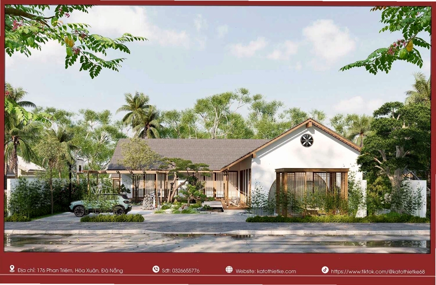 Nhà cấp 4 mái Nhật chữ L tiết kiệm chi phí, nhà chữ U phù hợp đất rộng, đảm bảo sự riêng tư