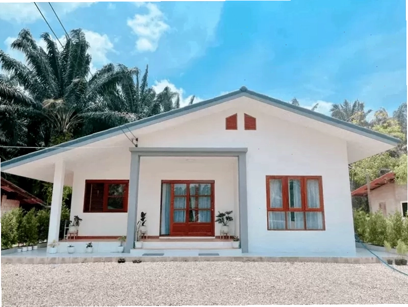 Nhà cấp 4 mái Thái giá rẻ 100 triệu với thiết kế thoát nước tốt