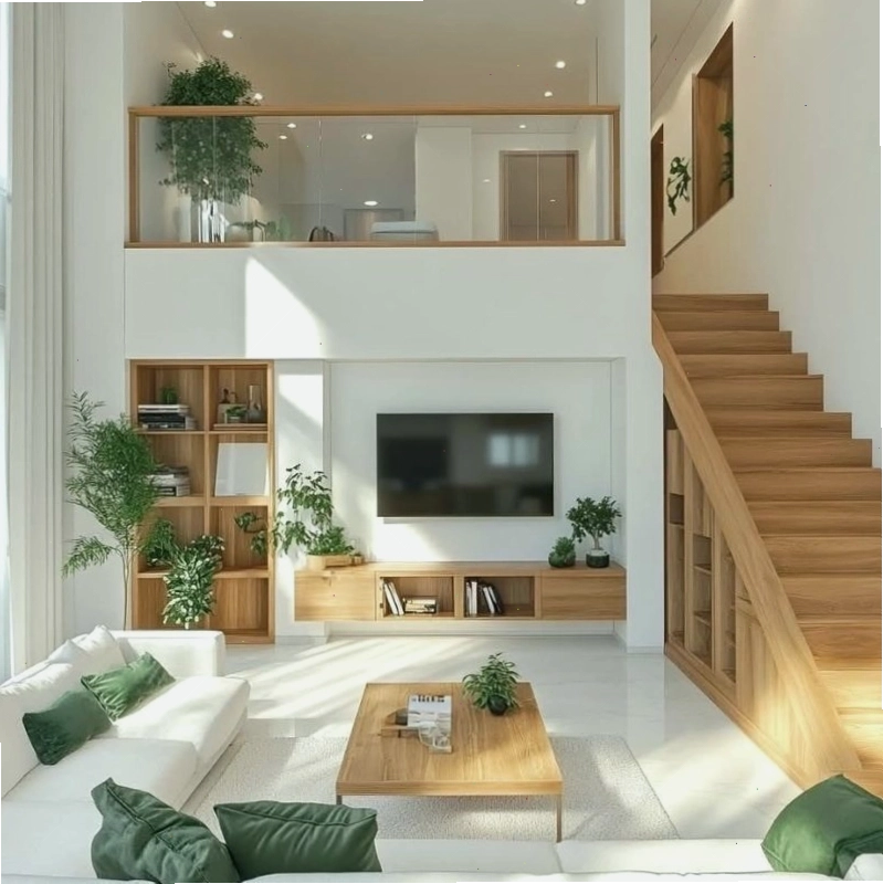 Nhà gác lửng 300 - 500 triệu với nhiều cây xanh