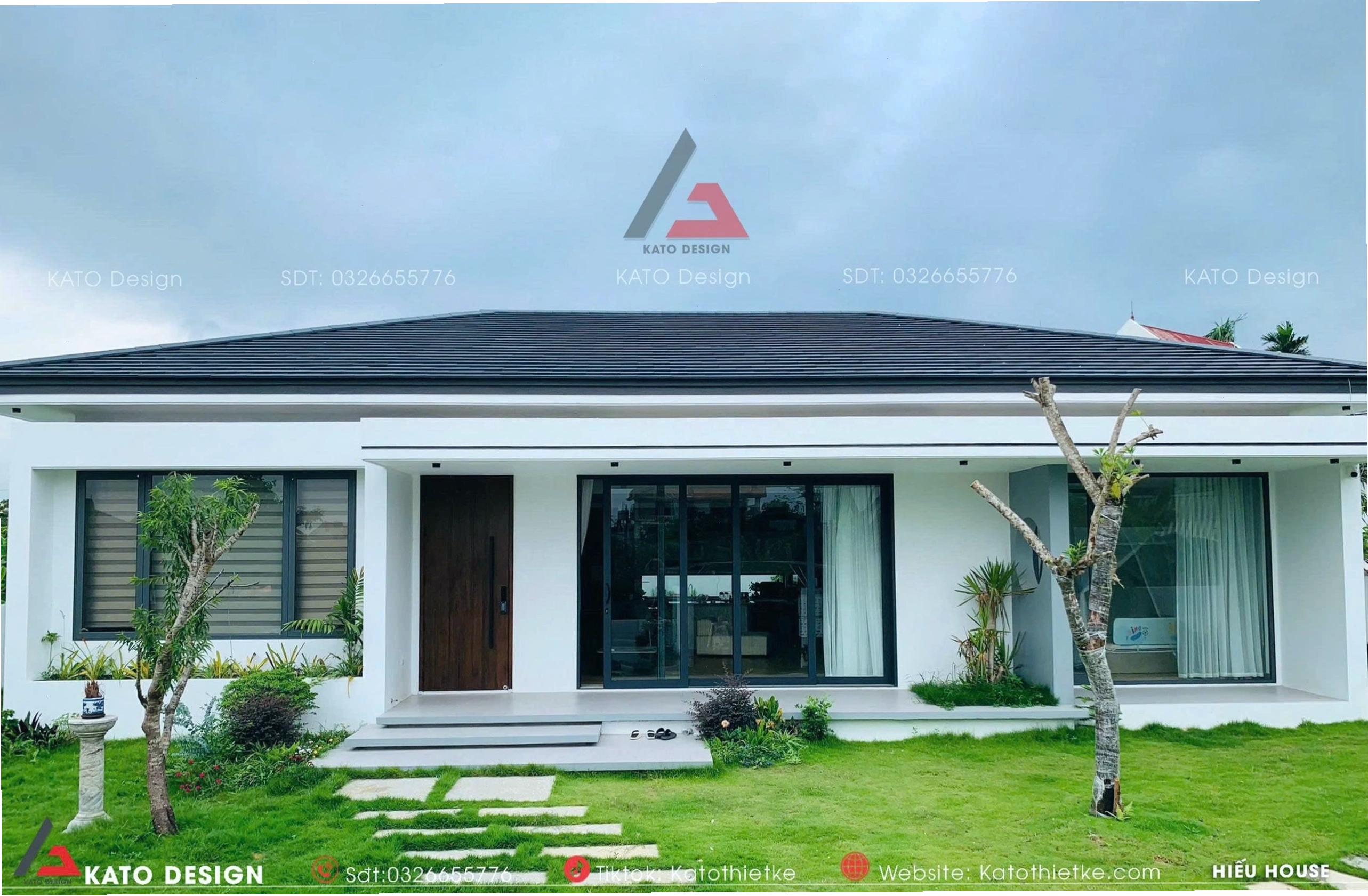 Nhà vườn mái Nhật cấp 4, kết hợp giữa không gian sống tiện nghi và khu vườn xanh mát
