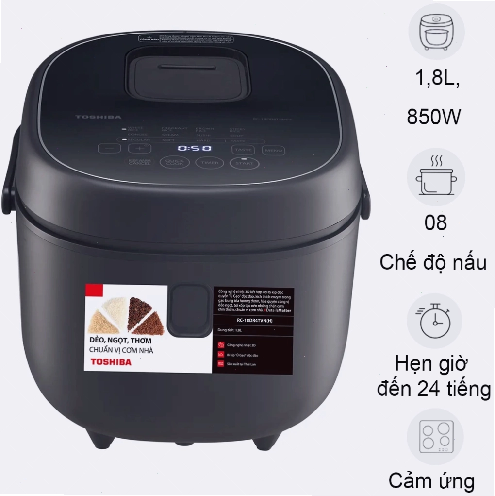 Nồi Cơm Điện Tử RC-18DR4TVN(H) - 1.8 Lít - Xuất Xứ Thái Lan