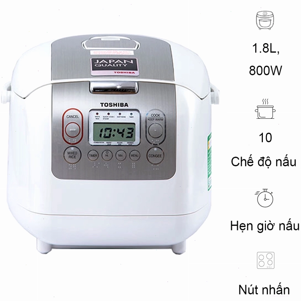 Nồi cơm điện tử Toshiba RC-18NTFV(W) 1.8 Lít