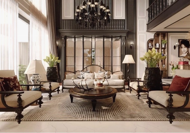 Nội thất luxury với vật liệu cao cấp và chi tiết dát vàng tinh xảo
