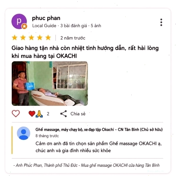 Phản hồi tích cực từ người dùng ghế massage Nhật Bản