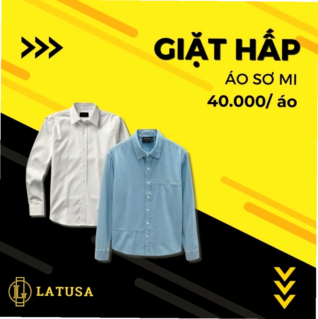 Quy trình 4 bước chuyên nghiệp, giao nhận tận nơi, đảm bảo quần áo luôn hoàn hảo với Latusa.