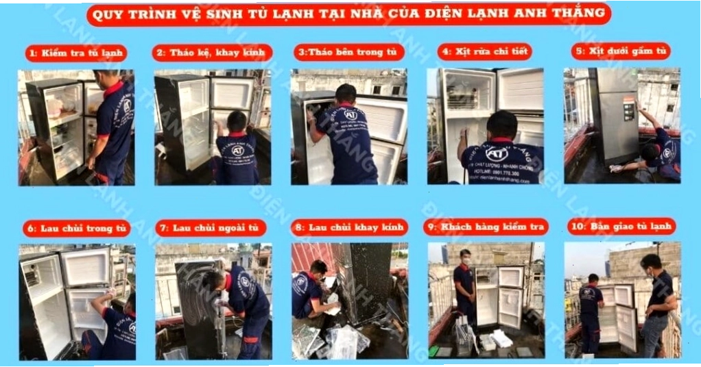 Quy trình vệ sinh tủ lạnh tại Điện lạnh Anh Thắng