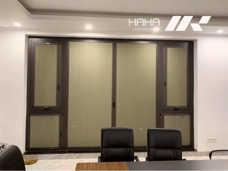 Rèm tổ ong chống nắng cho cửa kính kết hợp mở 1 cánh và 2 cánh