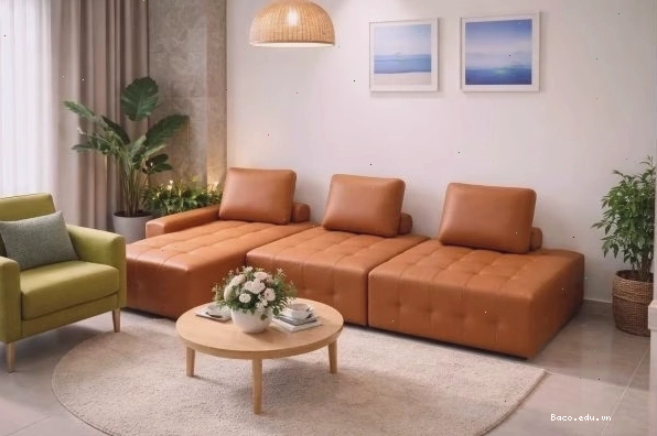 Sofa module bọc da Pisa HS132 linh hoạt và tiện dụng