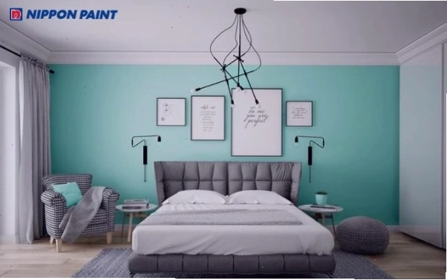 Sơn xanh lục ngọc giúp làm dịu mắt, tạo cảm giác thư thái, phù hợp với phòng ngủ cần sự yên tĩnh