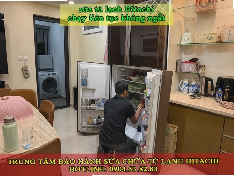 Sửa tủ lạnh Hitachi chạy liên tục không ngắt