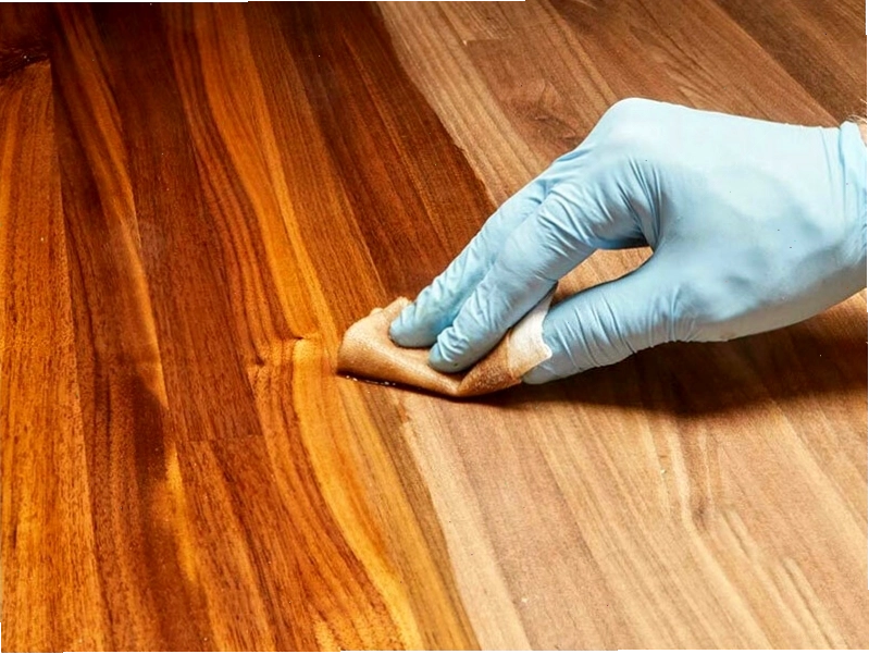Tạo màu gỗ óc chó bằng bã lau