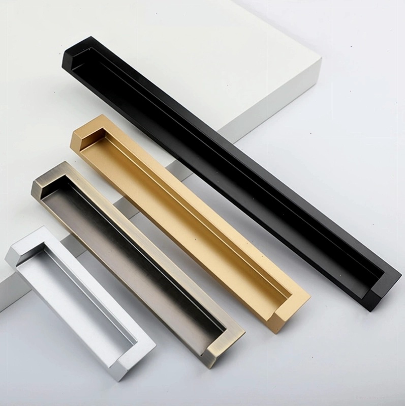Tay nắm âm tủ Euroware 7530 màu đen hiện đại