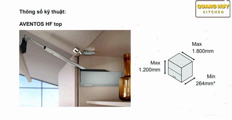 Tay nâng Blum HF Top 12: Sự kết hợp hoàn hảo giữa thẩm mỹ và công năng