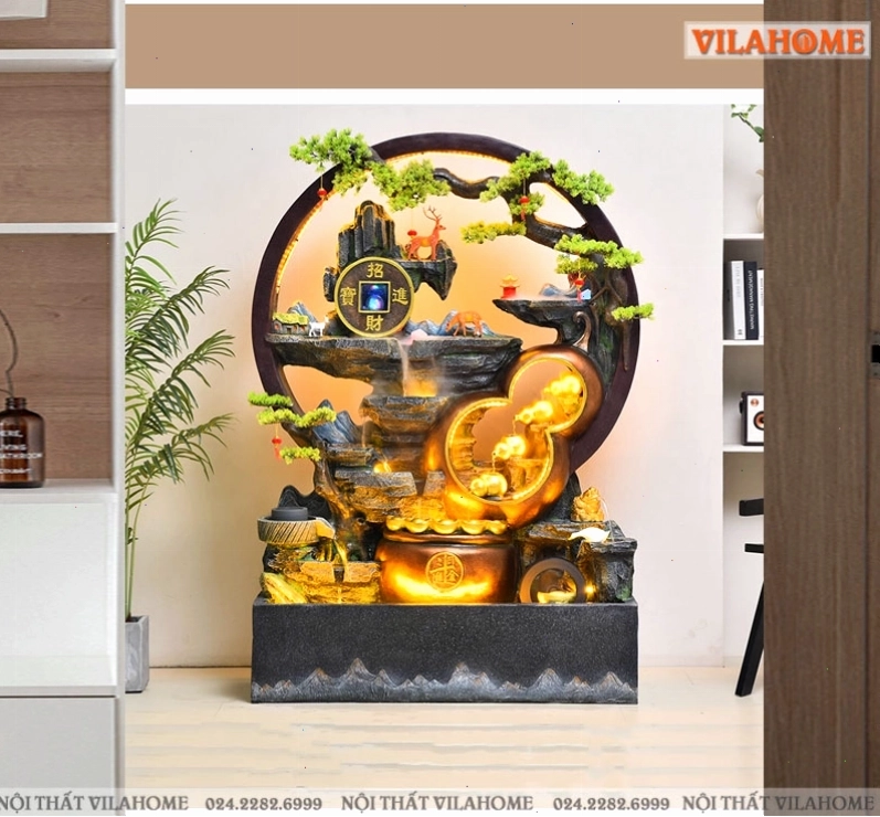 Thác nước phong thủy để trong nhà, mang lại vẻ đẹp tinh tế và ý nghĩa tài lộc