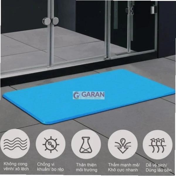 Thảm lau chân nhà tắm bằng đá, thiết kế tối giản, hiện đại