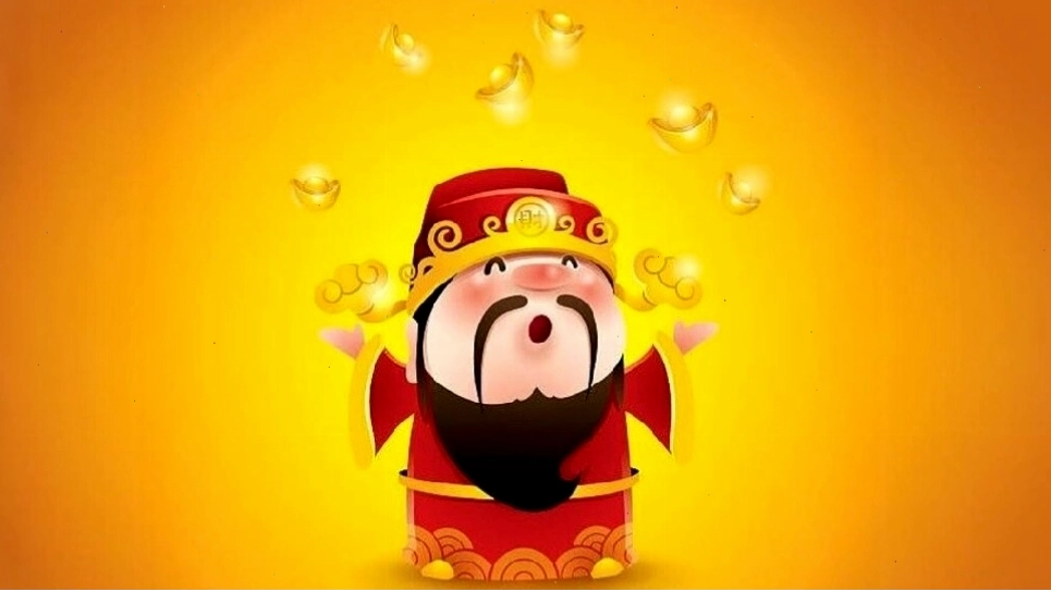 Thần Tài ngồi trên lưng cá chép, mang ý nghĩa vượt vũ môn, thăng tiến