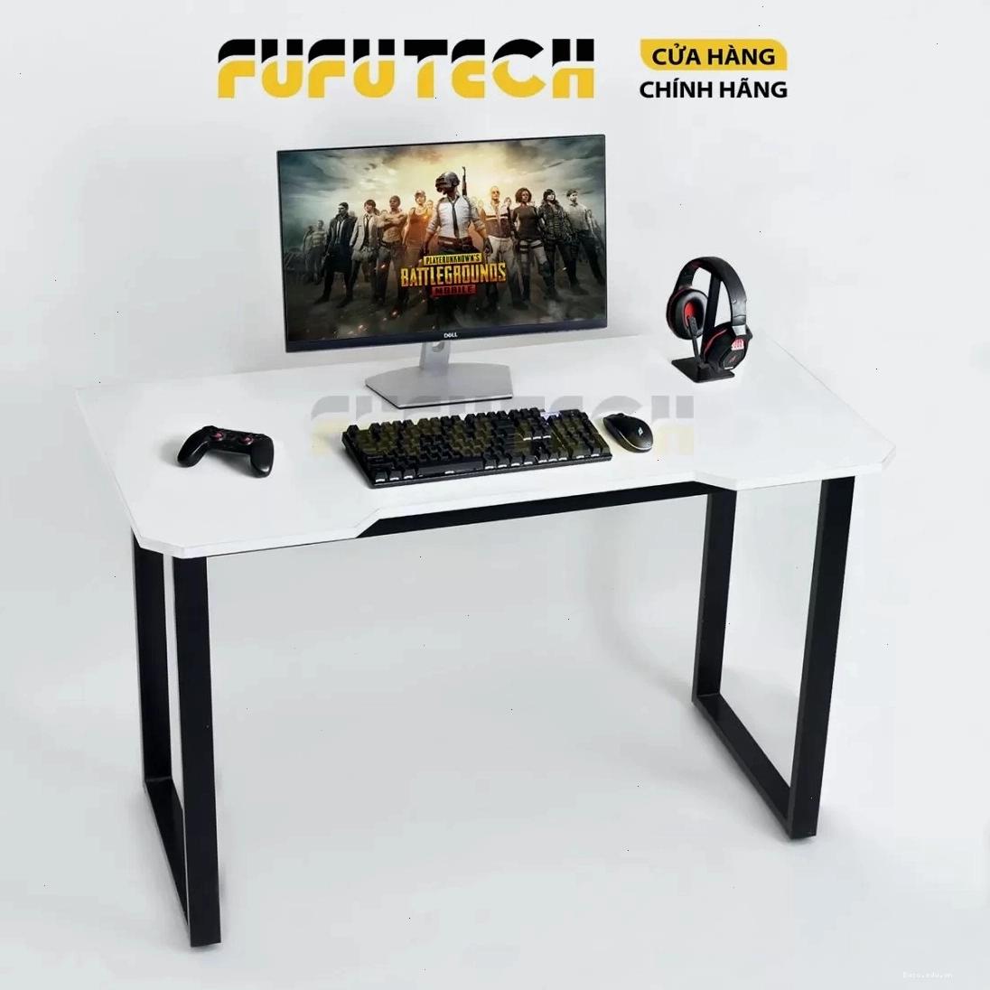 Thiết kế bàn Gaming chữ U đậm phong cách cá tính và thể thao, mang lại trải nghiệm độc đáo cho người chơi.