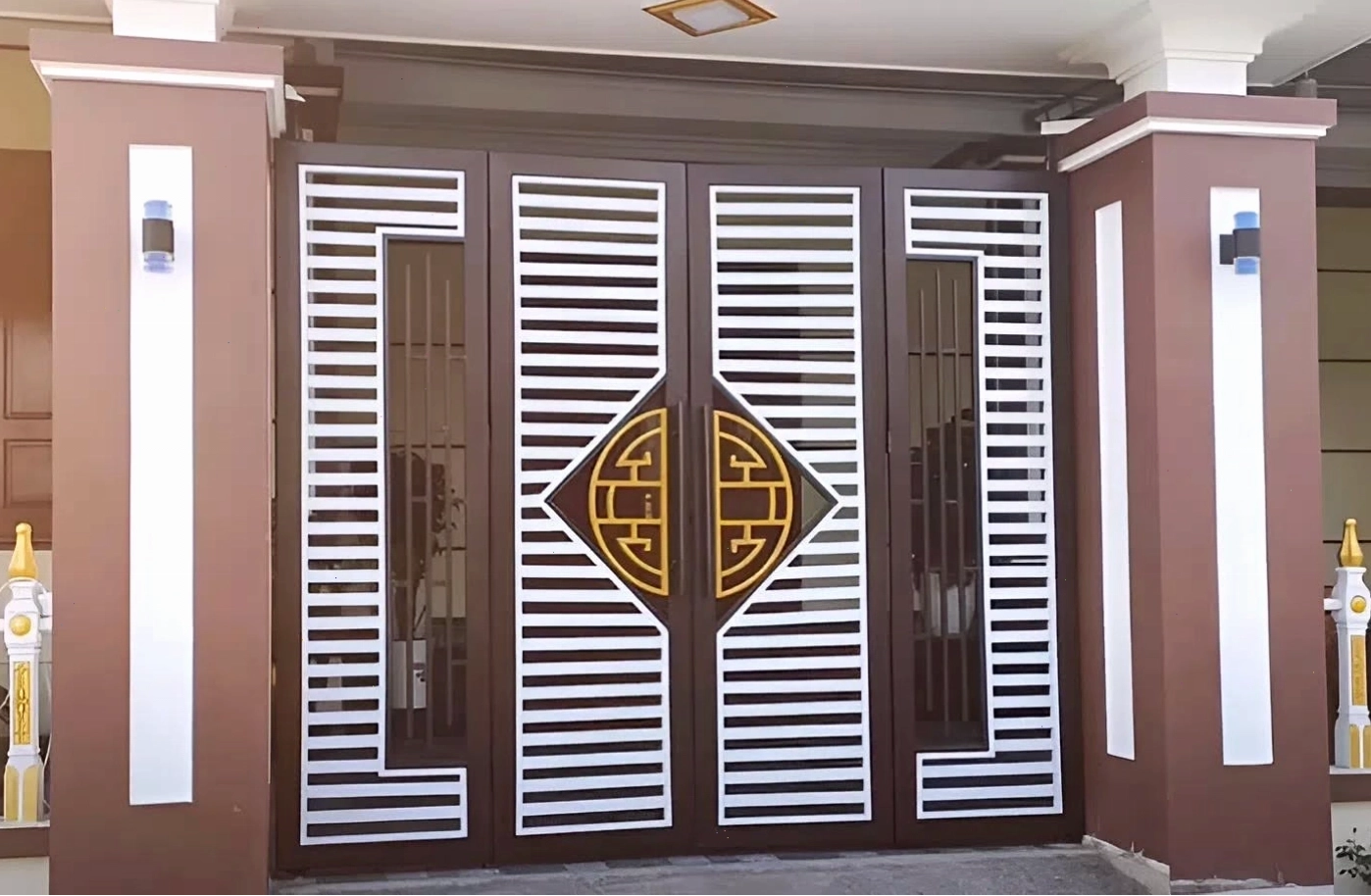 Thiết kế cổng sắt hộp 4 cánh đẹp nhất
