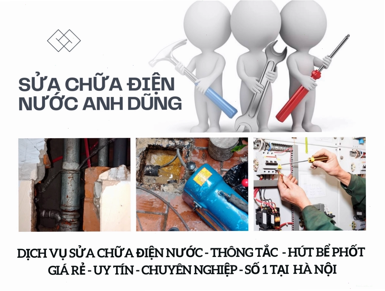 Thợ sửa chữa điện nước chuyên nghiệp tại Hà Nội Anh Dũng