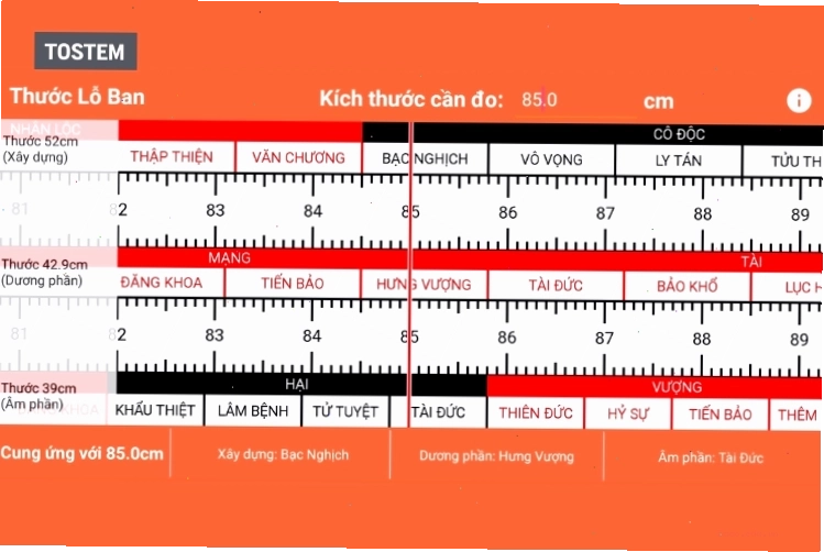 Thước lỗ ban đo kích thước cửa sổ 2 cánh