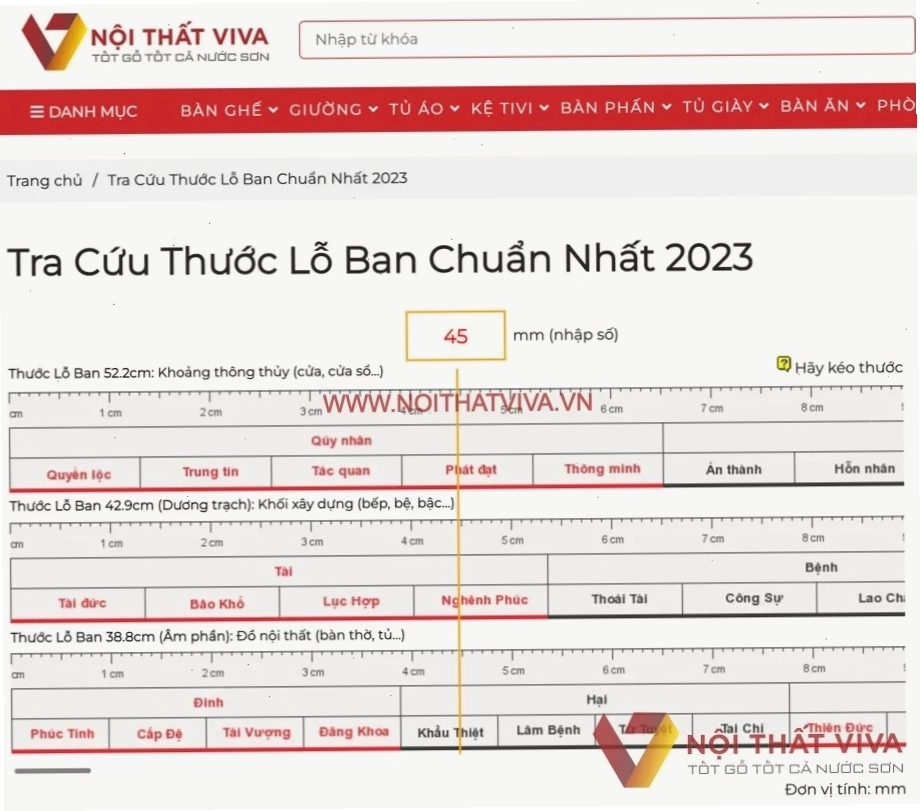 Thước Lỗ Ban Thông Thủy