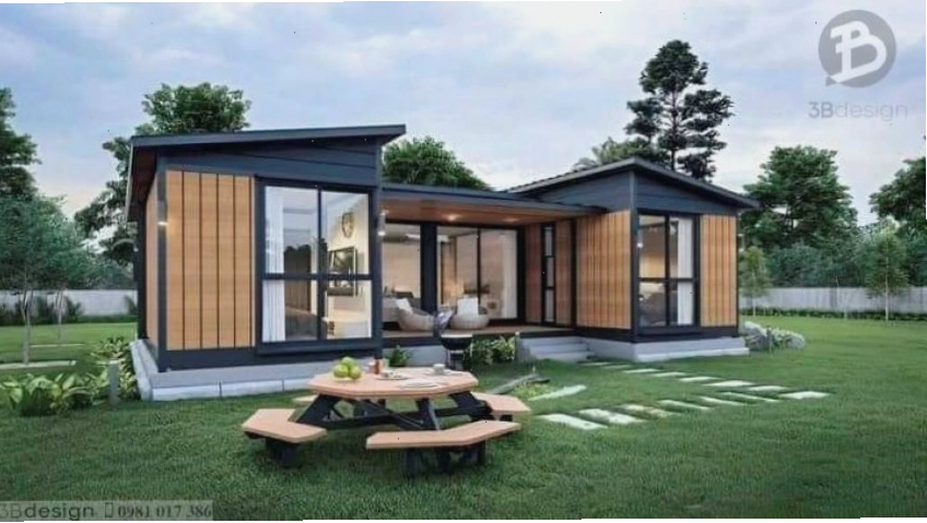 Tổ hợp không gian nhà container hình chữ U đơn giản