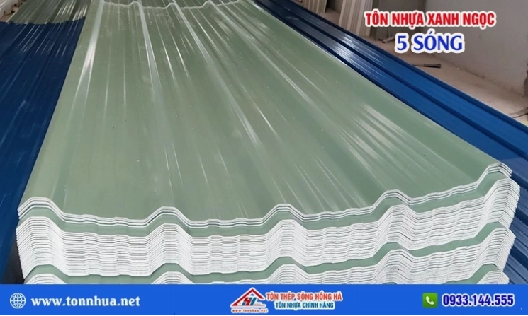 Tôn nhựa 5 sóng xanh ngọc