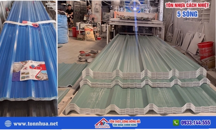 Tôn nhựa cách nhiệt 5 sóng