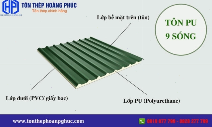 Tôn PU 9 sóng với nhiều ưu điểm nổi bật