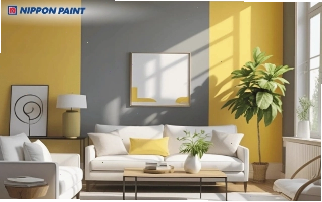Tone xám trung tính giúp cân bằng sắc vàng chanh tạo nên vẻ đẹp sang trọng và đẳng cấp