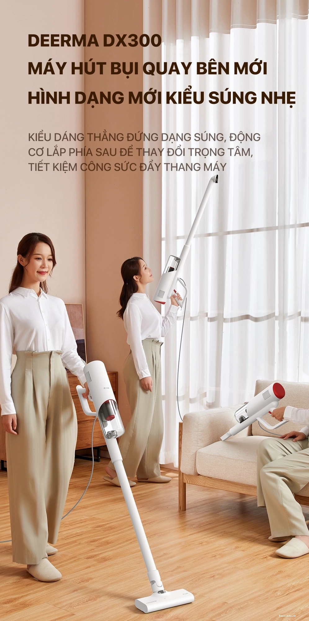 Tổng thể thiết kế máy hút bụi Deerma DX300