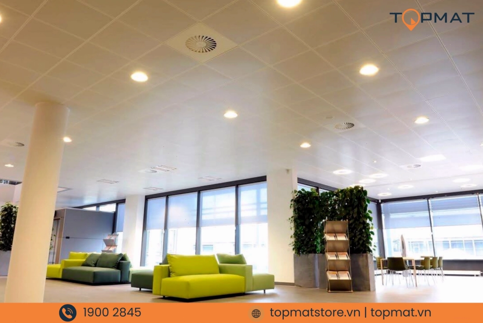 Trần nhôm 600x600 clip-in trong sảnh khách sạn