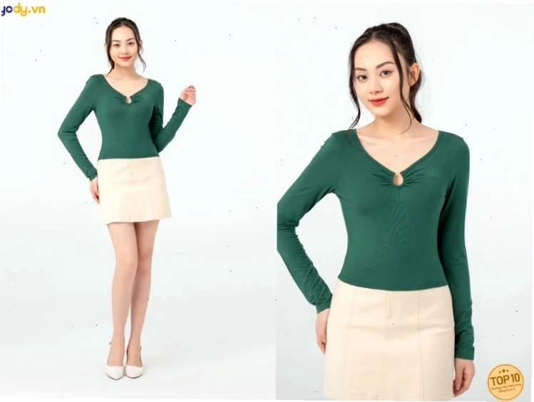 Trang phục ton sur ton màu xanh lá mạ tạo vẻ ngoài nổi bật và sành điệu
