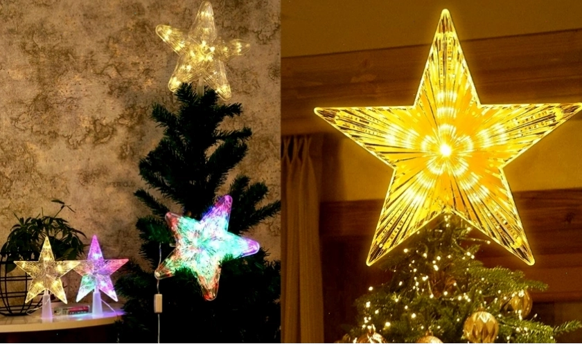 Trang trí cây thông Noel với đèn led ngôi sao tạo cảm giác ấm áp