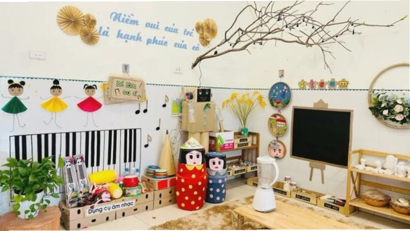 Trang trí góc học tập cho bé mầm non với đồ dùng và tranh ảnh sinh động