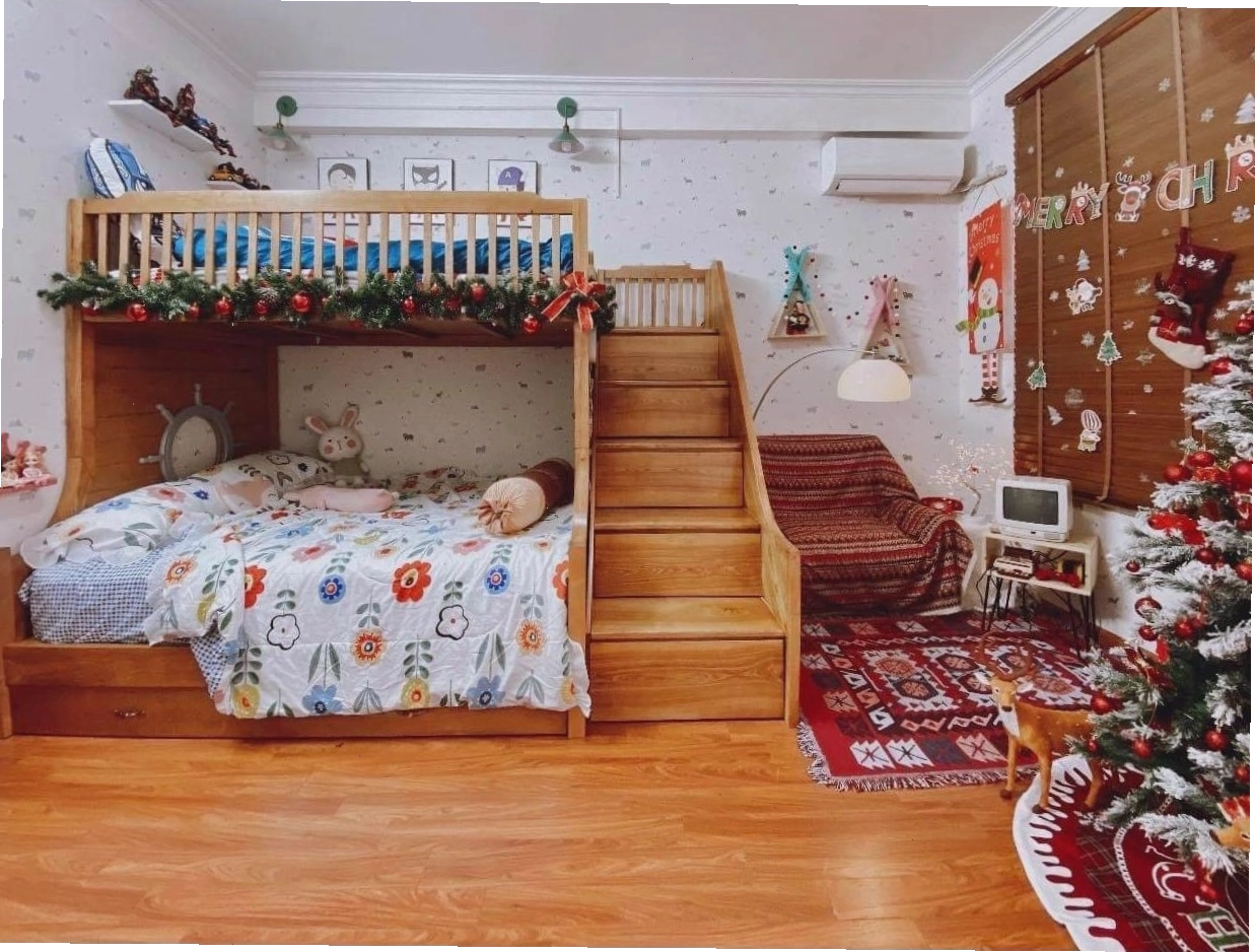 Trang trí noel tại nhà với không gian phòng ngủ (nguồn: sưu tầm)