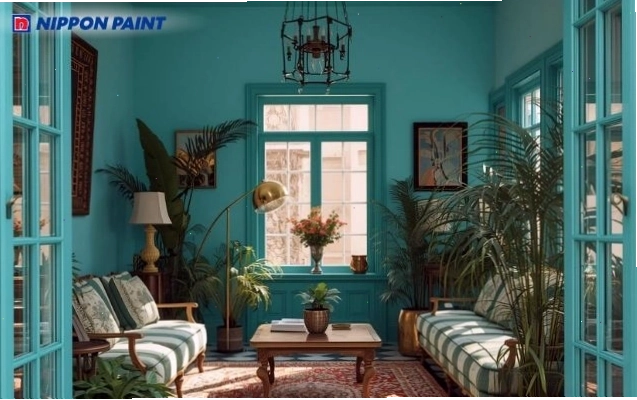 Trong thiết kế nội thất, màu xanh ngọc giúp kiến tạo không gian sống cân bằng và thư thái