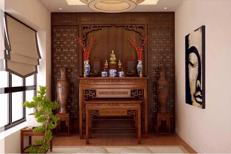 Trưng bày lục bình trên bàn thờ gia tiên.