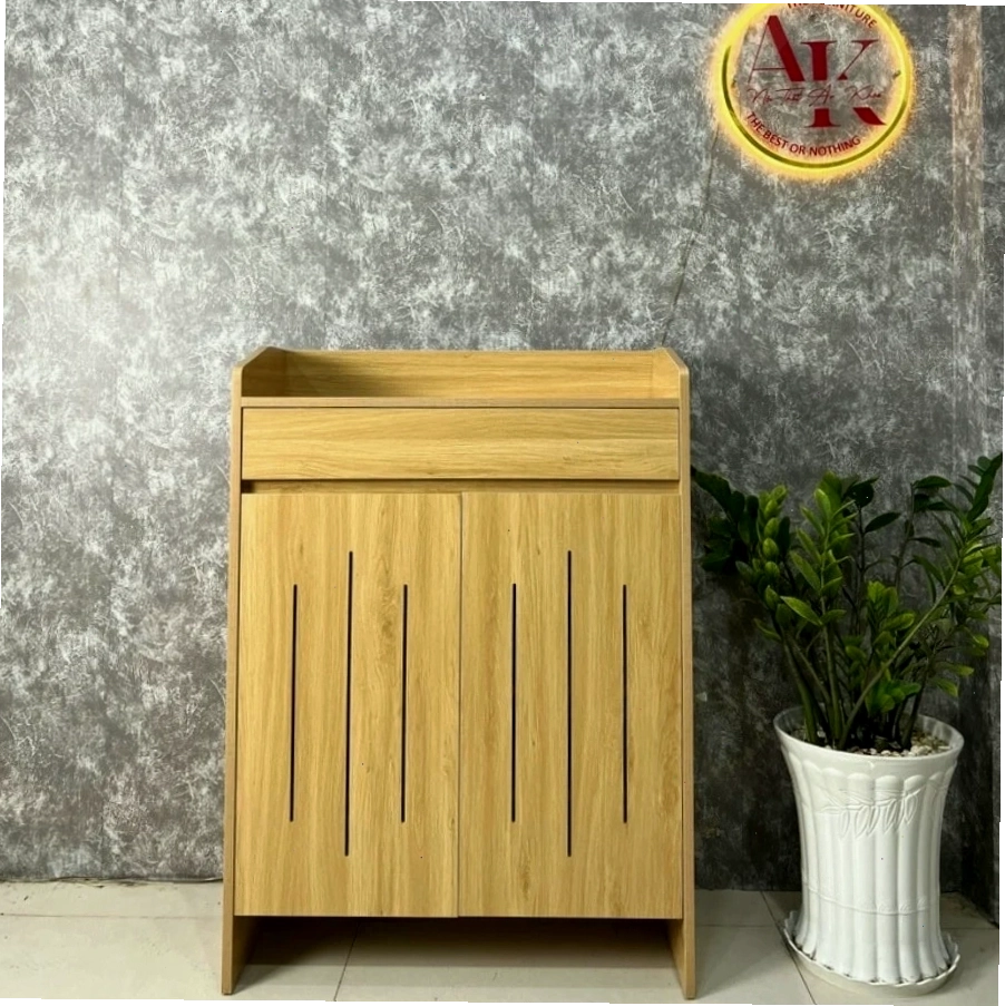 Tủ giày 2 cánh gỗ công nghiệp hiện đại, tích hợp nhiều ngăn chứa, tiện lợi và thẩm mỹ