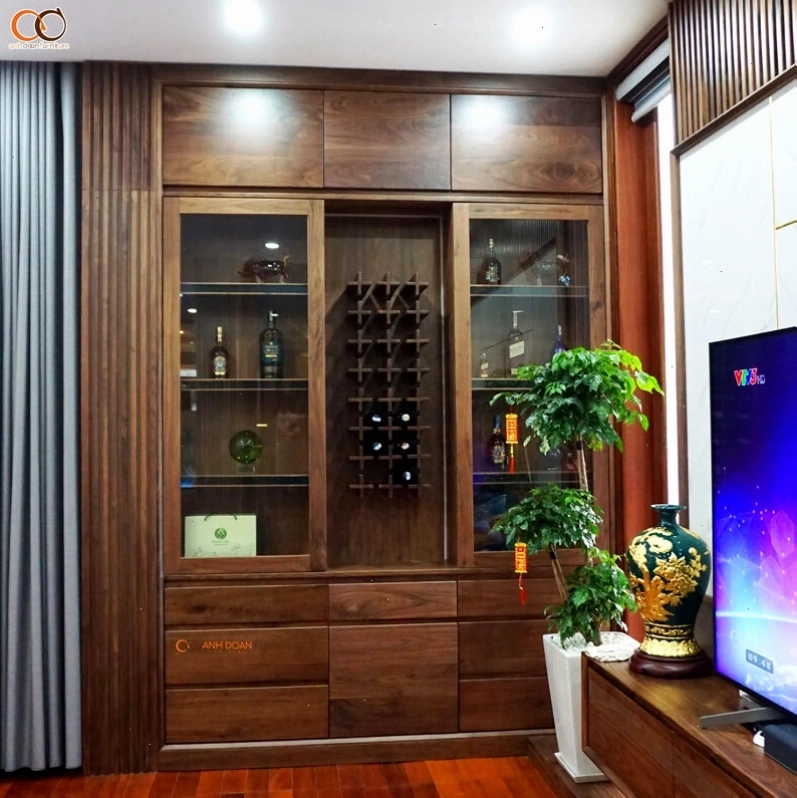 Tủ rượu gỗ óc chó đẳng cấp