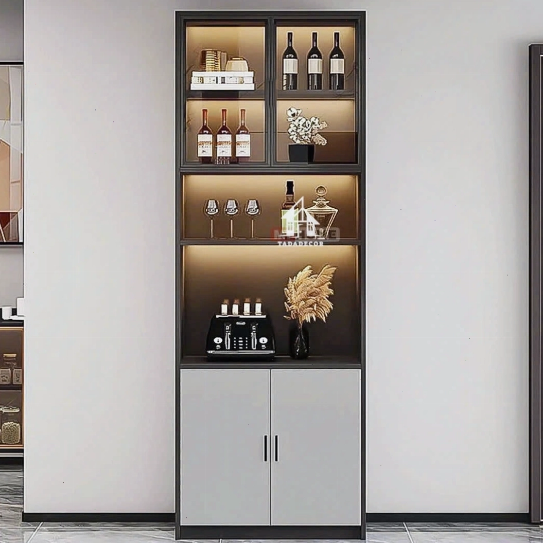 Tủ rượu TDTR60, mẫu tủ rượu đẹp phòng khách làm từ gỗ MDF thương hiệu TADA.