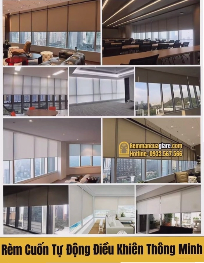 Ứng dụng của rèm cuốn tự động trong không gian sống hiện đại.