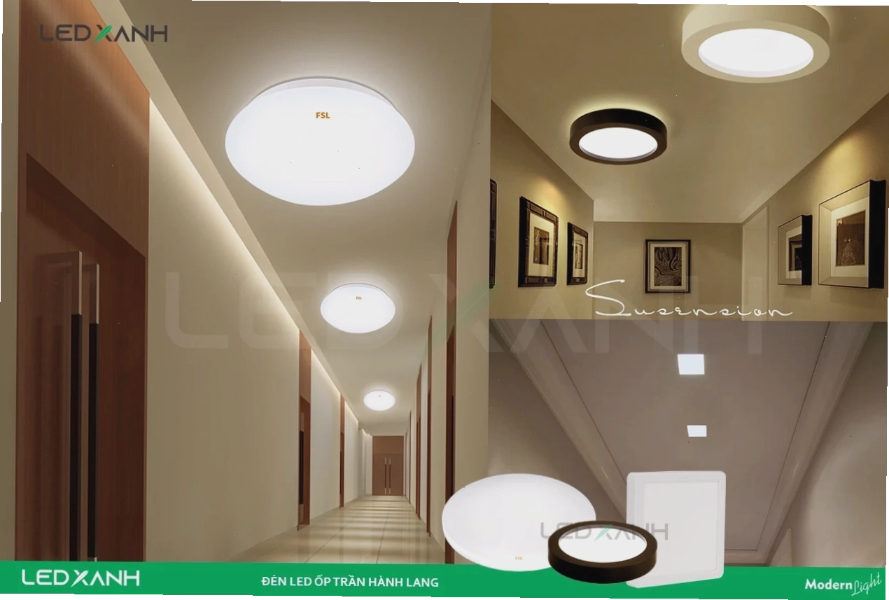 Ứng dụng đèn led ốp trần trong chiếu sáng hành lang