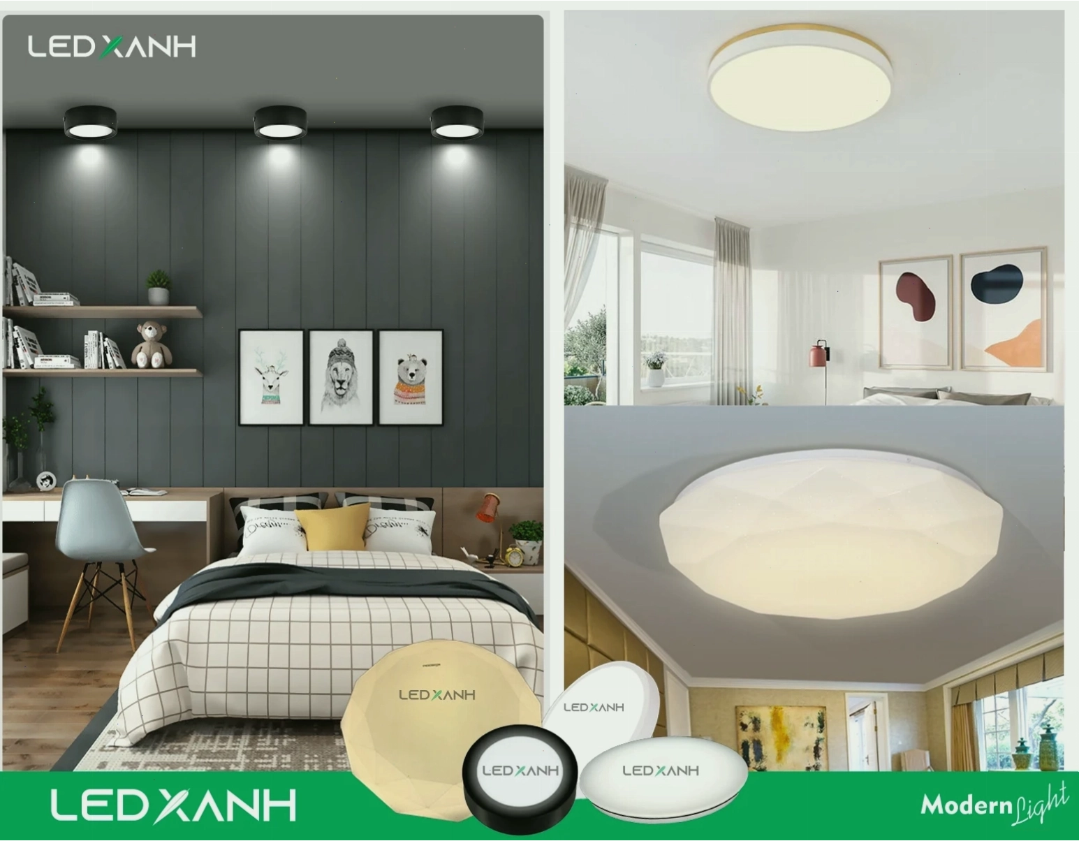 Ứng dụng đèn led ốp trần trong chiếu sáng phòng ngủ