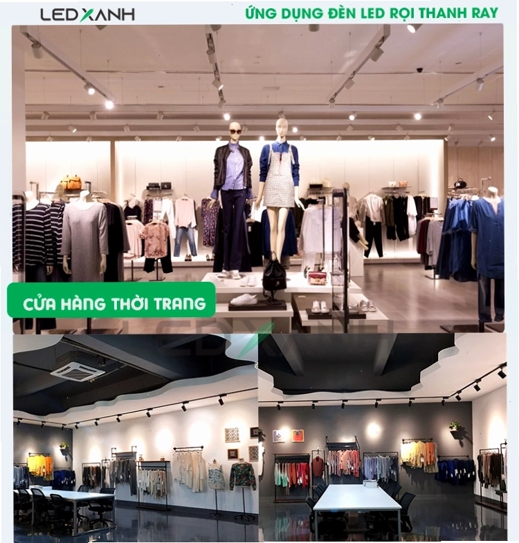 Ứng dụng đèn LED rọi ray cho cửa hàng thời trang, showroom